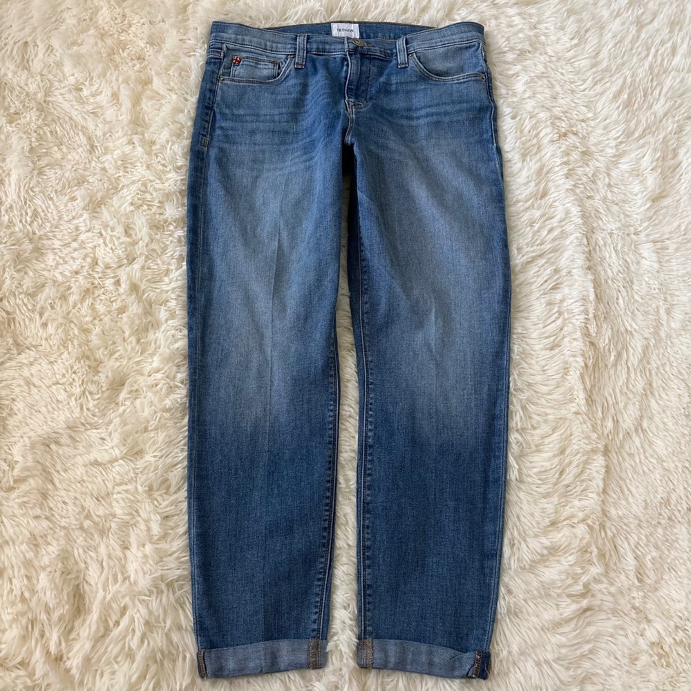 Hudson Jeans Super Skinny Medium Wash Cuffed Ankle Denim Size 29